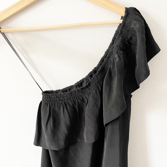 ✨ NWOT Silk One Shoulder Ruffle Dress | Madewell - Picture 3 of 6